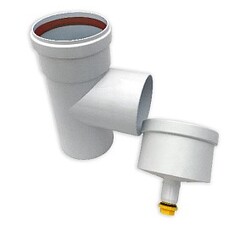 Т-образное соединение Ø80 мм со сливом конденсата (TR.8073)